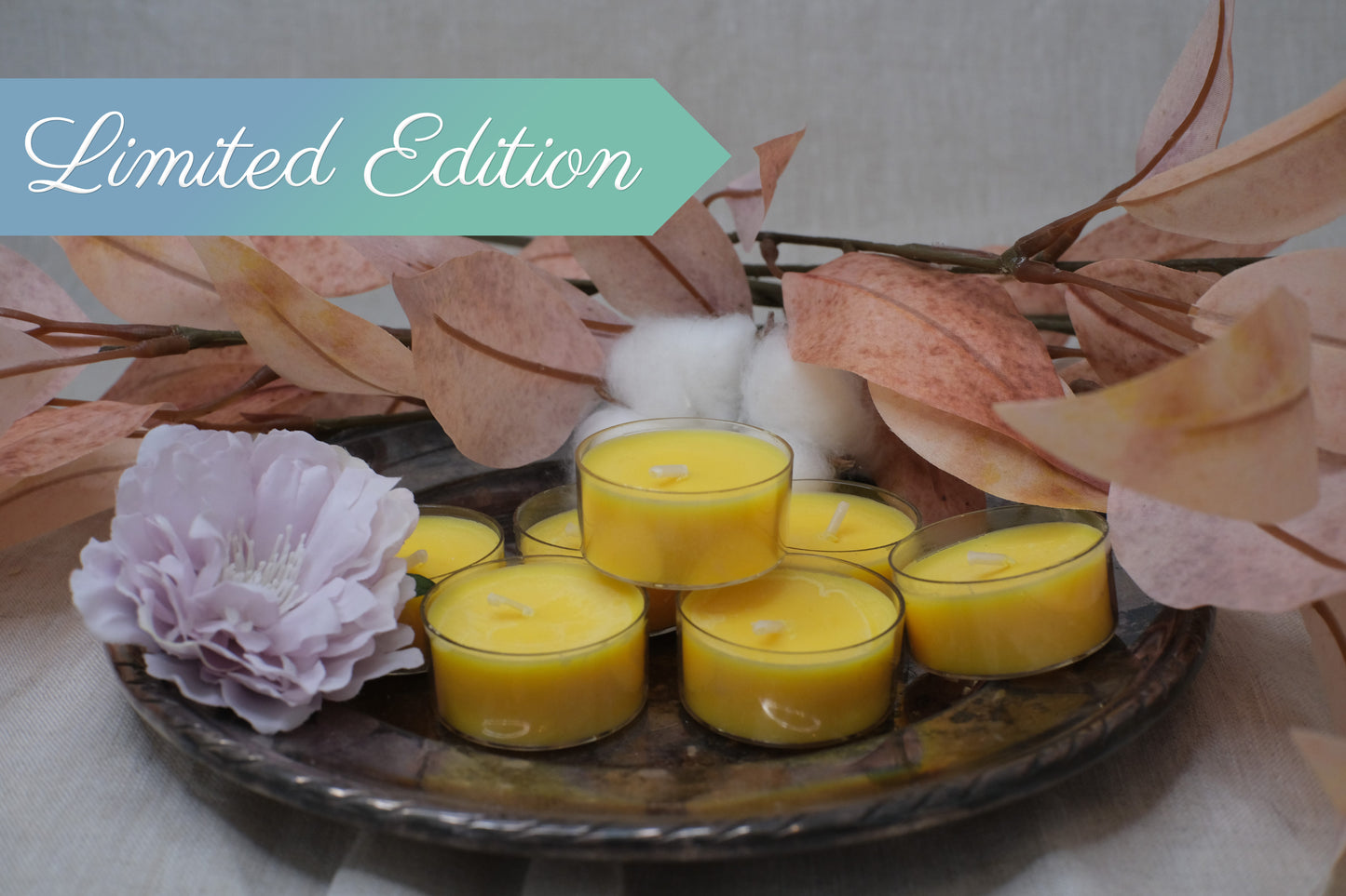 Limited Edition - Unscented Tealights - Box of 7 - Yellow
